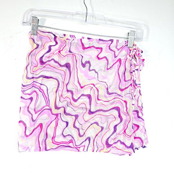 Xhilaration Pink Retro Mesh Swim Skirt Cover Up Y2K 90s - Picture 1 of 6